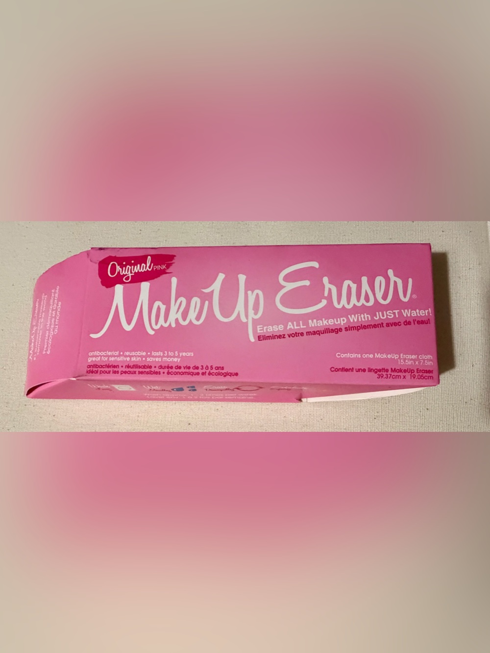 New in Box and Sealed MakeUp Eraser Pink Reusable Makeup Remover Cloth